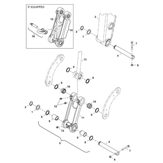 Bucket Link Assembly for BobCat E26 (S/N B4B811001 & Above)