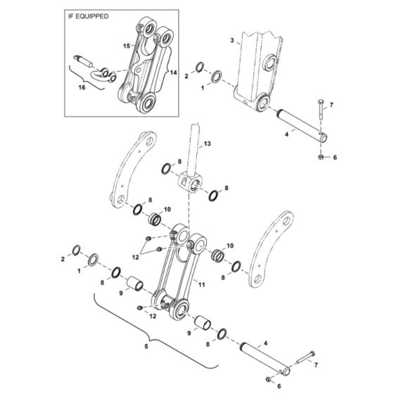 Bucket Link Assembly for BobCat E26 (S/N ACRA11001 & Above)