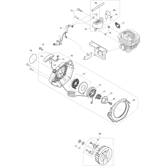 Starter Assembly For Makita EA3501S35B Chainsaw