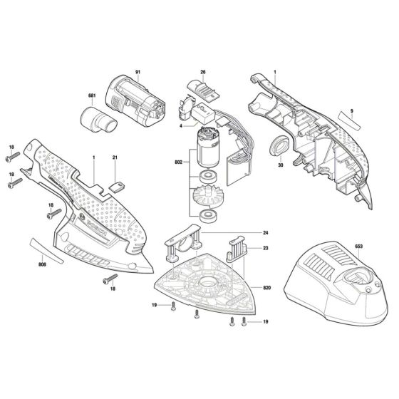 Cordless Multi-Sander Assembly for Bosch EasySander 12