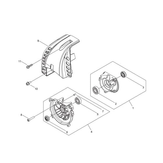 Crankcase, Engine Cover for Shindaiwa EB221S Blower