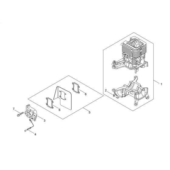 Cylinder, Crankcase for Shindaiwa EB3410 Blower