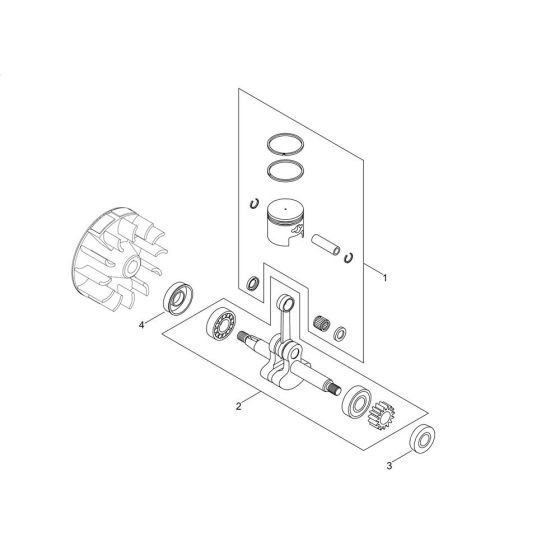 Piston, Crankshaft for Shindaiwa EB3410 Blower