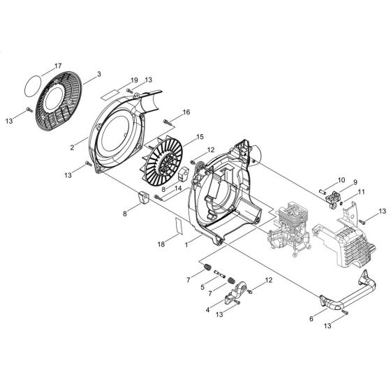 Fan Case for Shindaiwa EB3410 Blower