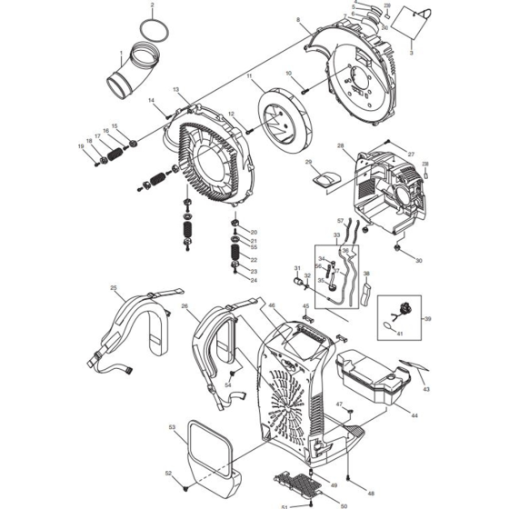 Fuel Tank Assembly for Makita EB7650TH Leaf Blowers