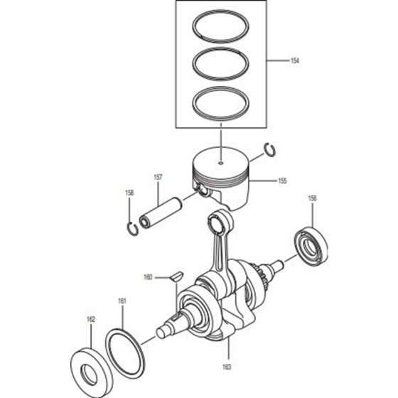 Piston Assembly for Makita EB7650TH Leaf Blowers