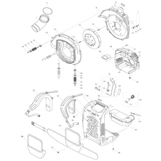 Housing, Fuel Tank Assembly for Makita EB7660TH Blower