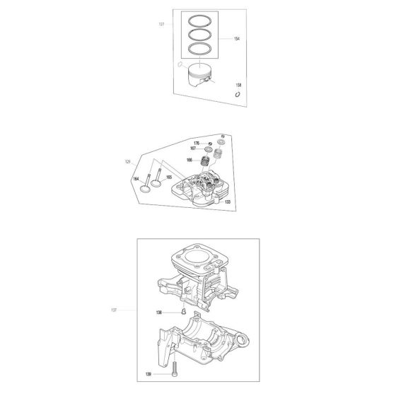 Cylinder Block Assembly for Makita EB7660TH Blower