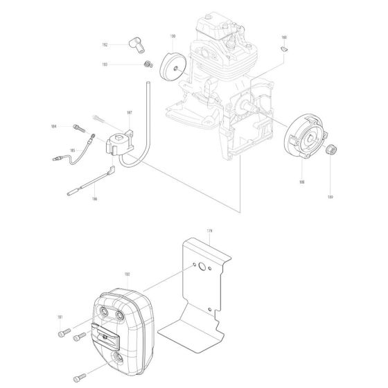 Muffler Assembly for Makita EB7660TH Blower