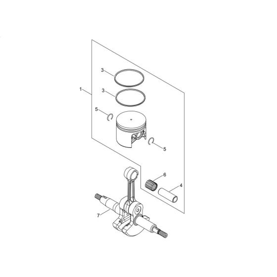 Piston, Crankshaft for Shindaiwa EB8520RT Blower