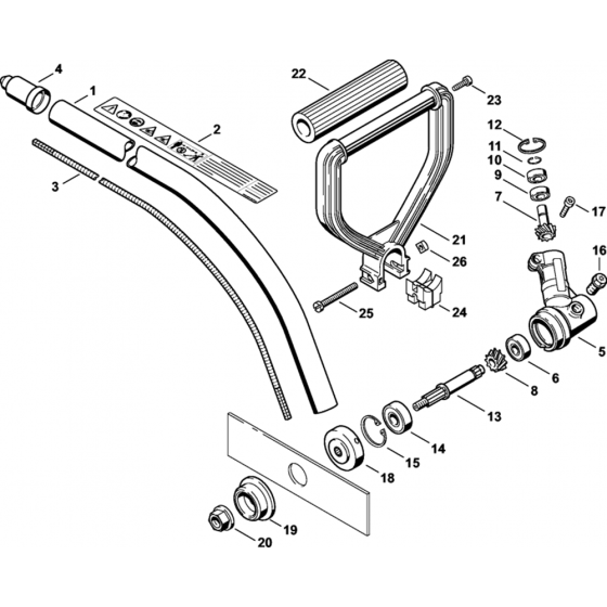 Drive Tube, Loop Handle, Gear Hand Assembly for Stihl EC 70 Lawn Edger