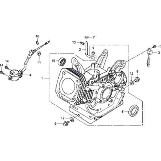 Cylinder Crankcase Assembly for Honda EC5000 Generator