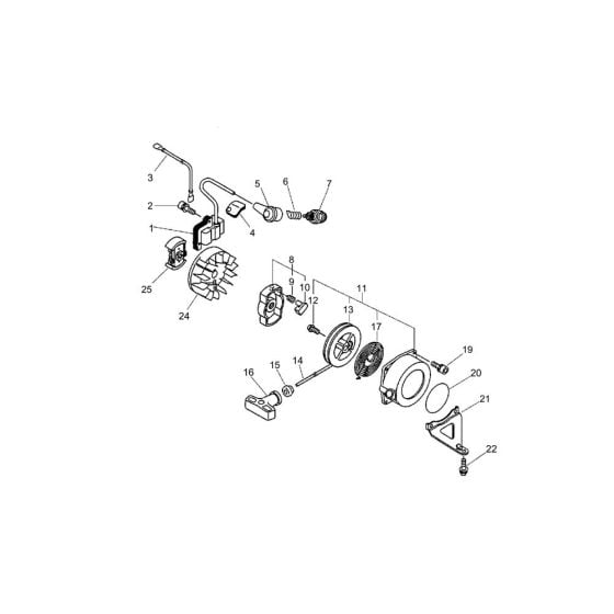 Starter, Magneto, Clutch for ECHO EDR-2400 Engine Drill