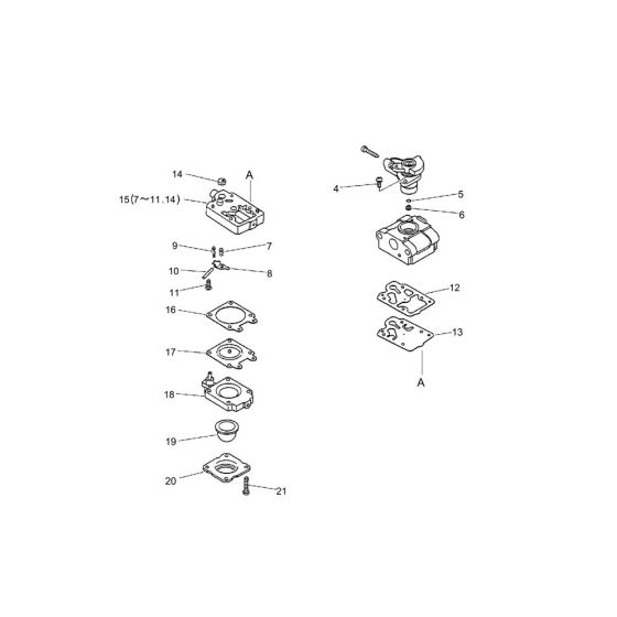 Carburettor for ECHO EDR-2400 Engine Drill