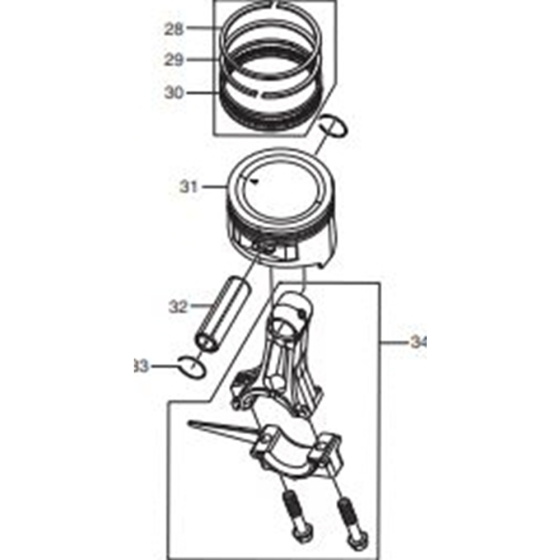 Piston Assembly for Makita EG4550A Generators