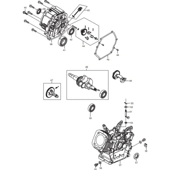 Crankcase Assembly for Makita EG5550A Generators