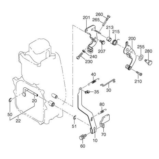 Governor Operation Assembly for Robin / Subaru EH10 Engines