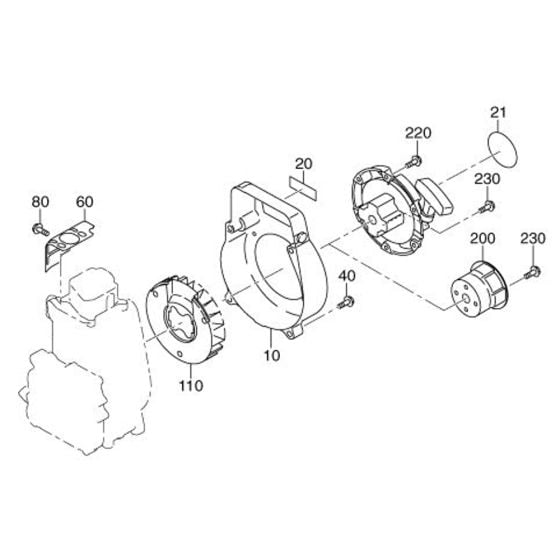 Cooling Starting Assembly for Robin / Subaru EH10 Engines