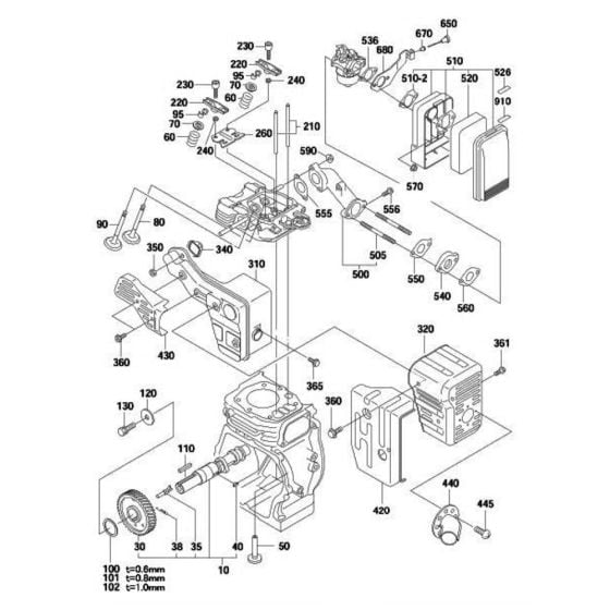 Intake Exhaust Assembly for Robin / Subaru EH12 Engines