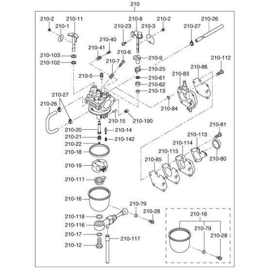 Carburetor Assembly for Robin / Subaru EH12 Engines