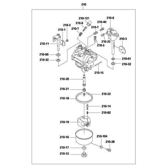 Carburetor (1) Assembly for Robin / Subaru EH12 Engines