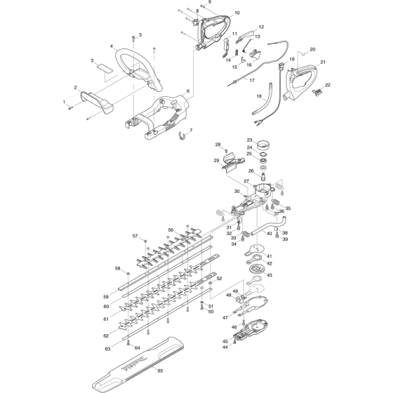 Cutter and Handle Assembly for Makita EH5000W Hedge Trimmers