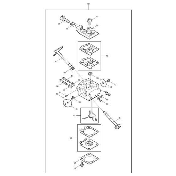 Carburettor Assembly for Makita EHW120 Pressure Washer