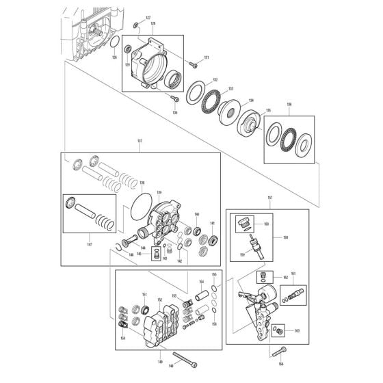 Engine Block Assembly for Makita EHW120 Pressure Washer