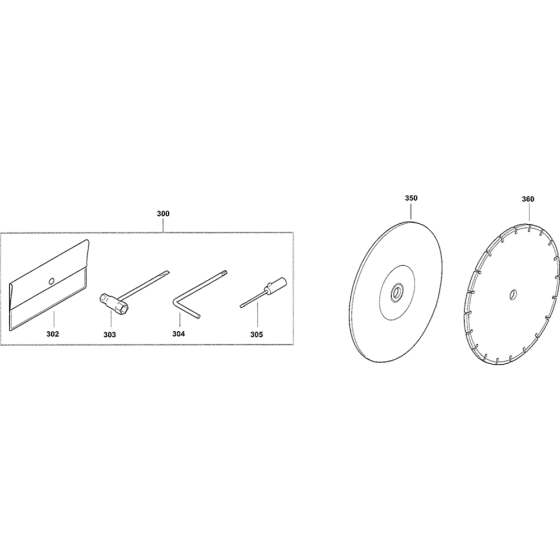 Blades, Tools Assembly for Makita EK6100 Disc Cutters