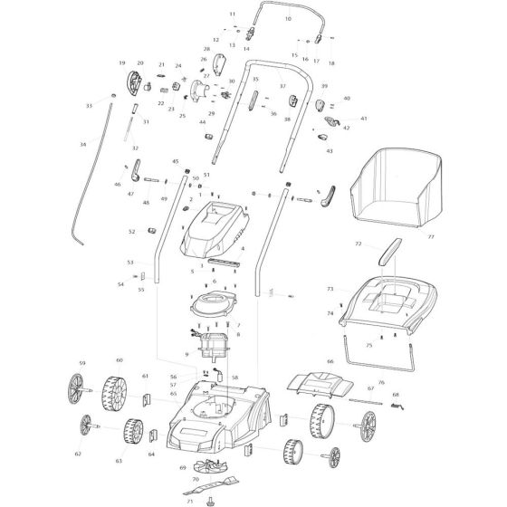 Complete Assembly for Makita ELM3310 Mower