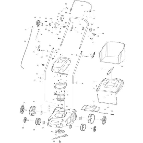 Complete Assembly for Makita ELM3710 Mower