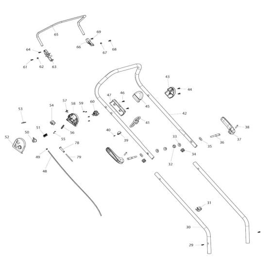 Handle Assembly for Makita ELM3711 Mower