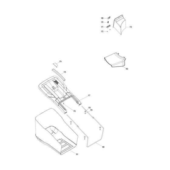 Grass Catcher Assembly for Makita ELM4613 Mower