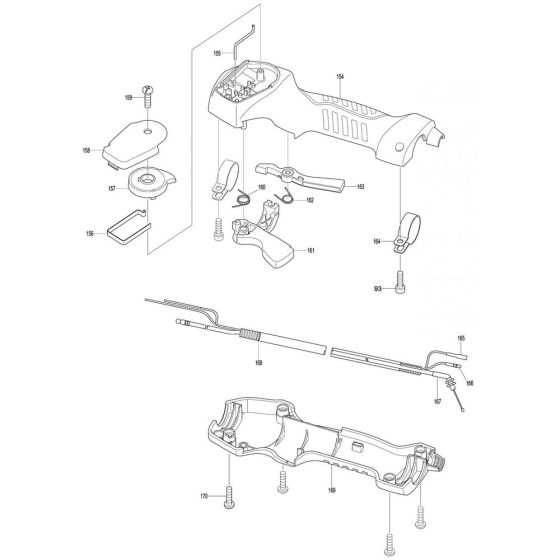 Lever Assembly for Makita EM2600L Brushcutter