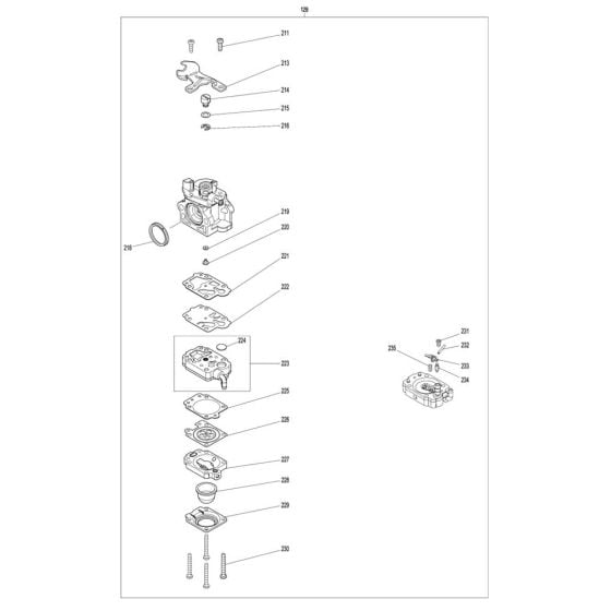 Carburettor Assembly for Makita EM3400U Brushcutter