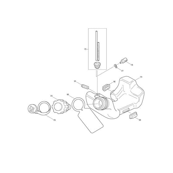 Fuel Tank Assembly for Makita EM4251 Brushcutter