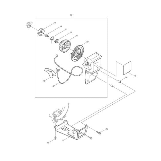 Starter Assembly for Makita EM4251 Brushcutter