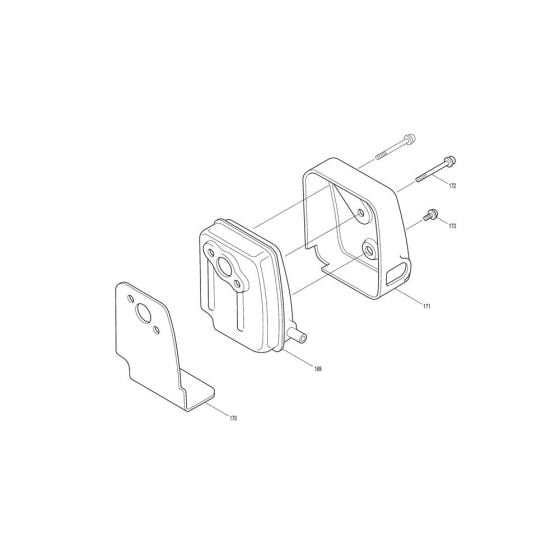 Muffler Assembly for Makita EM4251 Brushcutter