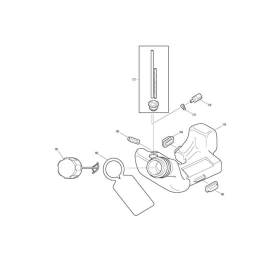 Fuel Tank Assembly for Makita EM4340L Brushcutter