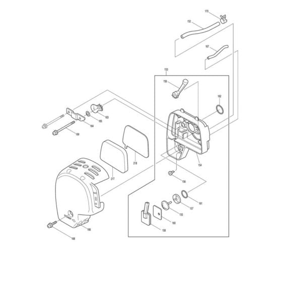 Air Filter Assembly for Makita EM4340L Brushcutter