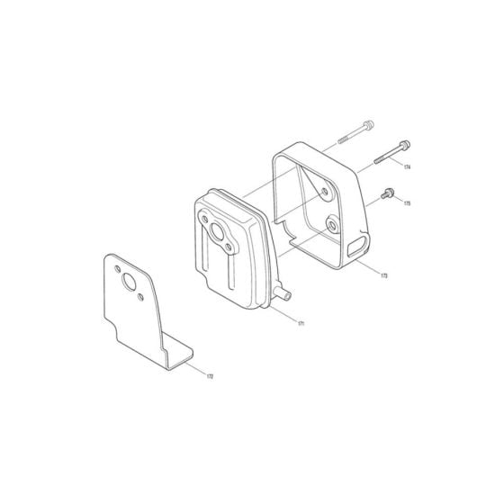 Exhaust Assembly for Makita EM4340L Brushcutter