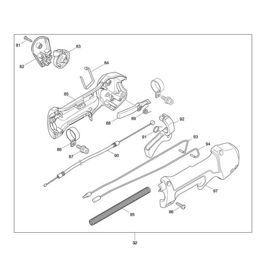 Lever Assembly for Makita EM4350RH Brushcutter