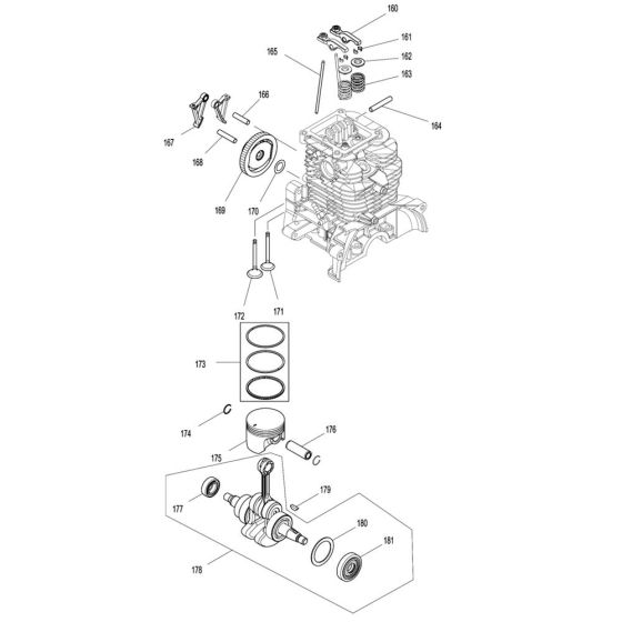 Crankshaft, Piston Assembly for Makita EM4350RH Brushcutter