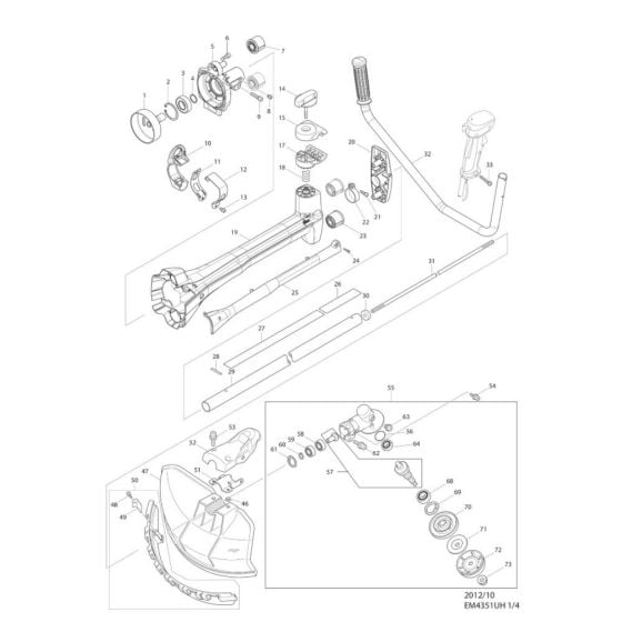 Clutch, Cutter Head for Makita EM4351UH Brushcutter