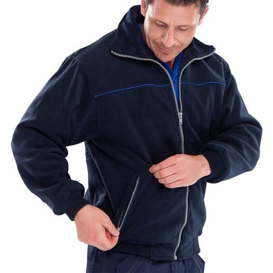 Endeavour Fleece Jacket Zip Front Fastening Elasticated Waist Navy Blue XXXL