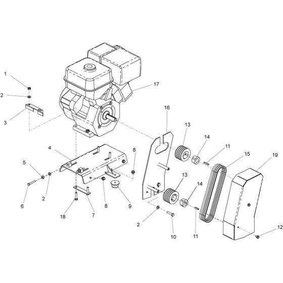 Engine & Drive Kit Assembly for Altrad Belle CompactX Floor Saw