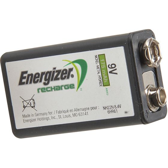 9 Volt Rechargeable Power Plus Battery R9V 175 mAh Single by Energizer - S624