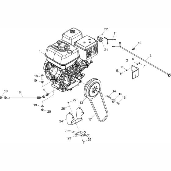 Engine & Drive Kit Assembly for Altrad Belle RPC60 Reversible Plate Honda