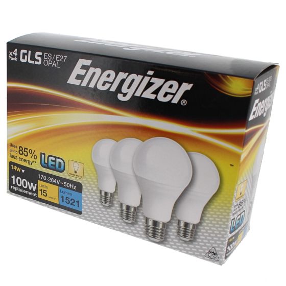 Energizer LED ES (E27) 1521 lm 13.2W Opal GLS Non-Dimmable Bulb Warm White (Pack 4) - OEM No. S14424