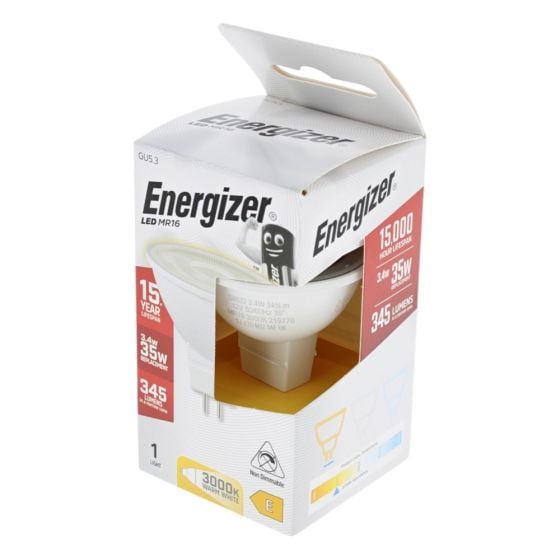 Energizer LED GU5.3 (MR16) 36 degree 4.8W 345 lm Non-Dimmable Bulb (Warm White) - S8832